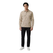 Beige Calvin Klein Jeans Chemise homme à manches longues boutonnée avec deux poches poitrine et logo discret sur la poche gauche
