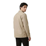 Calvin Klein Jeans Chemise homme beige en coton boutonné, col classique et manches longues