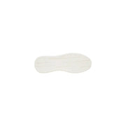 Baskets Calvin Klein Jeans pour homme en cuir blanc avec une semelle en caoutchouc blanc ornée de fines rainures horizontales.