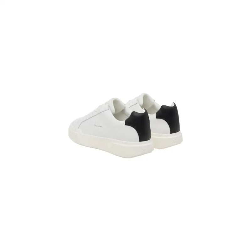 Calvin Klein Jeans hommes bas-top Baskets en cuir blanc et noir au design minimaliste pour l'automne-hiver