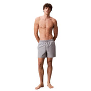Calvin Klein Jeans men swimwear gray athletic shorts with drawstring waistband for comfortable fit