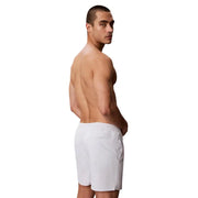 Calvin Klein Jeans men swimwear white athletic shorts with relaxed fit and elastic waistband