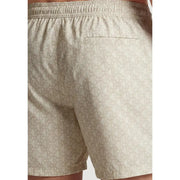 Calvin Klein Jeans men swimwear beige swim trunks with subtle geometric pattern and elastic waistband