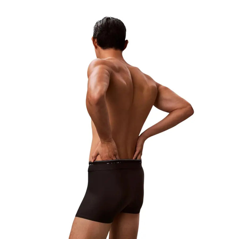 Black men’s boxer briefs by calvin klein jeans with sleek form-fitting design and subtle logo on waistband