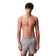 Calvin klein jeans men swimwear gray swim trunks with drawstring waistband for comfortable beachwear