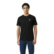 Calvin Klein Jeans hommes t-shirt T-shirt en coton noir orné d'un petit logo CK blanc sur la poitrine gauche