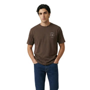 Brun Calvin Klein T-shirt homme en jean avec logo blanc discret sur la poitrine, en coton noir, col rond, style décontracté