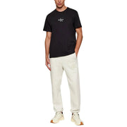 Black Calvin Klein Jeans men t-shirt with white logo on chest made from comfortable cotton fabric