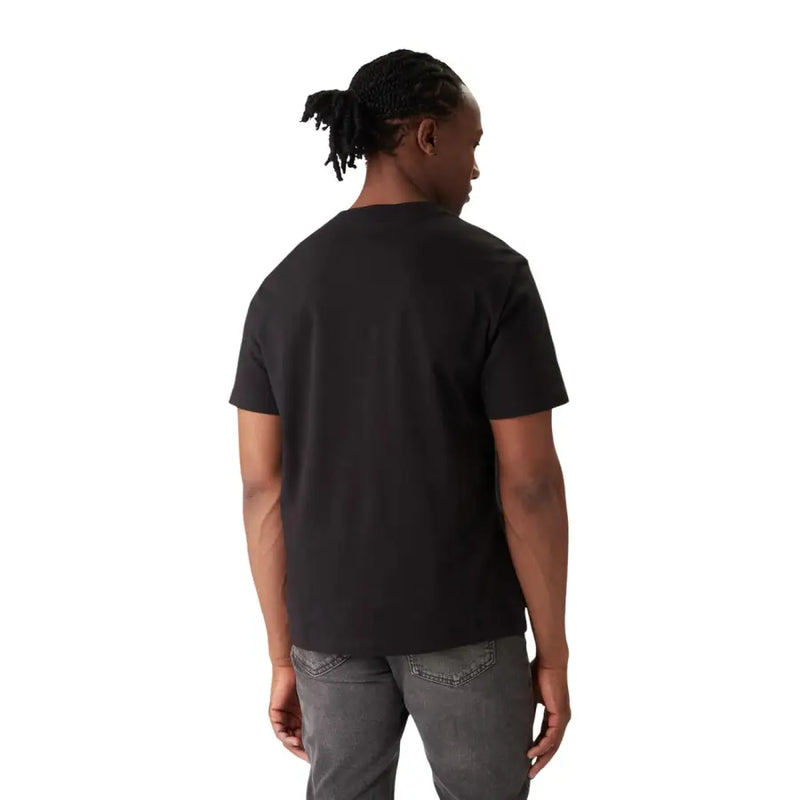 Calvin Klein Jeans men t shirt black cotton short sleeve crew neck with a comfortable fit