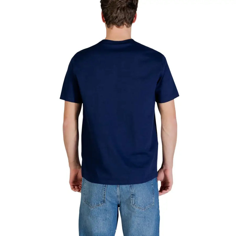 Calvin Klein Jeans men t shirt navy blue short-sleeved crew neck made of 100% cotton with blue monogram design
