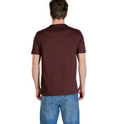 Calvin Klein Jeans men t shirt brown plain maroon short sleeved cotton crew neck casual wear