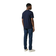 Calvin Klein Jeans hommes t-shirt en coton bleu marine, avec un simple col rond et des manches courtes