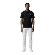 Noir Calvin Klein Jeans hommes t-shirt avec un petit logo blanc sur la poitrine gauche, manches courtes