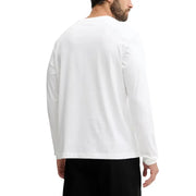 Calvin Klein Jeans hommes t-shirt T-shirt blanc à manches longues et col rond, en coton doux, idéal pour une tenue décontractée.