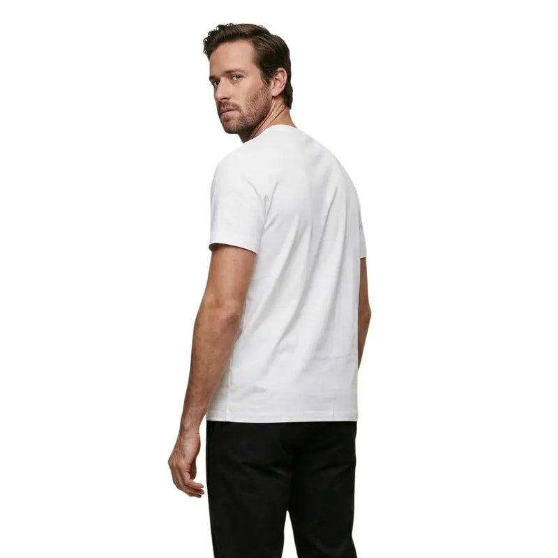 T-shirt blanc en coton à col rond et manches courtes t-shirt pour hommes par Calvin Klein Jeans idéal pour les tenues décontractées