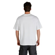 T-shirt blanc oversize à manches courtes en coton t-shirt avec col rond par Calvin Klein Jeans pour hommes