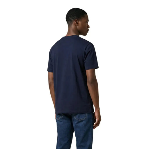 coton bleu marine Calvin Klein Jeans hommes t-shirt à manches courtes et col rond pour une tenue décontractée