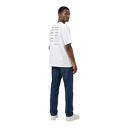 envers du coton blanc Calvin Klein Jeans T-shirt homme imprimé de plusieurs signatures à l'encre noire