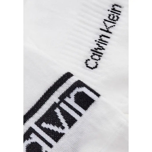 Blanc Calvin Klein Jeans Chaussettes courtes avec logo tricoté noir, conçues pour la collection de sous-vêtements pour hommes