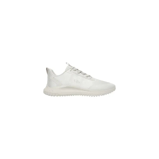 Blanc Calvin Klein Jeans Baskets de sport pour hommes avec un design moderne et élégant et une tige texturée pour une utilisation athlétique