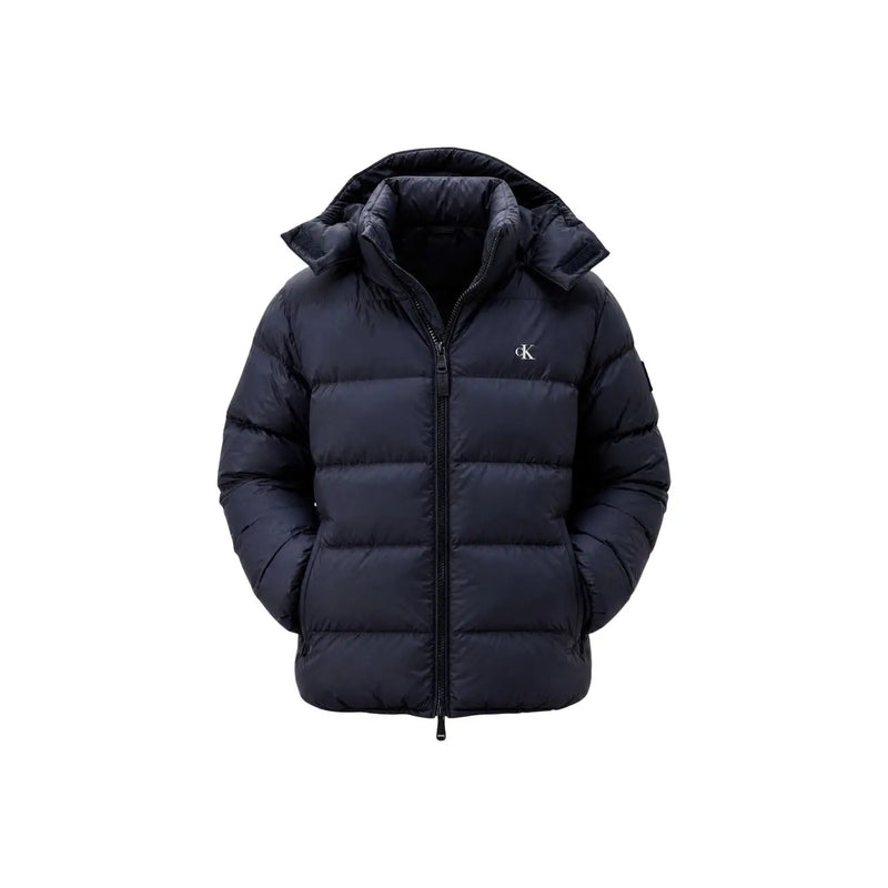 Calvin Klein Jeans Doudoune homme bleu marine foncé à capuche et matelassée, vue de face