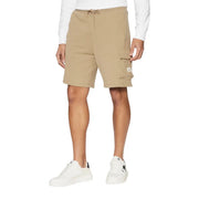 Calvin Klein Jeans Short beige pour homme, taille élastiquée avec cordon de serrage et poches latérales, vue de face