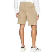 Calvin Klein Jeans Short pour homme en coton beige avec poche arrière et taille élastiquée, vue de dos