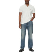 Calvin Klein Jeans white cotton polo shirt for men with a small embroidered logo on the left chest