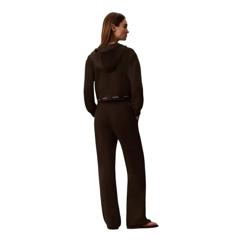 Ensemble sweat à capuche et pantalon assorti Calvin Klein noir en coton pour femme, style décontracté