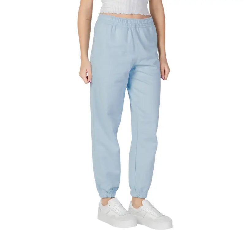 Calvin Klein Jeans women light blue soft cotton joggers with elastic waistband and cuffed hems