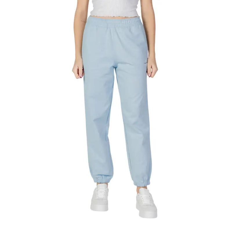 Calvin Klein light blue cotton joggers with elastic cuffs and logo