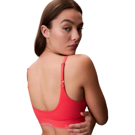 Calvin Klein Jeans brassière de plage orange pour femme avec soutien-gorge de sport sans coutures corail vif et fines bretelles réglables