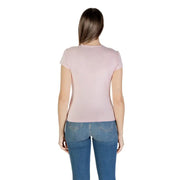 Calvin Klein Jeans women pink short sleeve fitted tee made of soft fabric ideal for casual wear