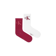 Calvin Klein red and white cotton blend socks with CK logo