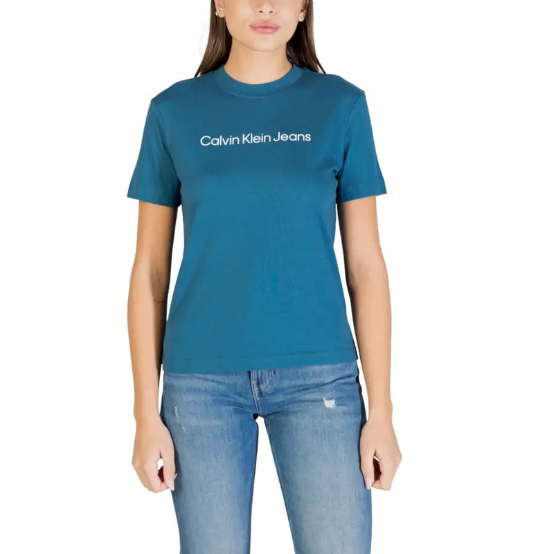 Calvin Klein Jeans Women Short Sleeve Black Cotton T Shirt