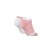 Une paire de chaussettes de sport Calvin Klein Jeans pour femme, roses et blanches, en maille douce et respirante.
