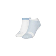 Une paire bleu clair et blanche Calvin Klein Jeans Chaussettes de sport pour femmes avec bord-côte texturé, lot de 2