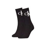 Chaussettes basses noires Calvin Klein Jeans pour femme, en mélange de coton, avec logo CK blanc sur le bord-côte.