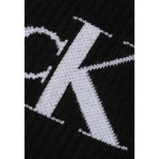 Noir Calvin Klein chaussettes en jean pour femme, sous-vêtements, en mélange de coton, avec logo CK blanc audacieux tricoté sur le devant.