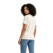 Calvin Klein Jeans T-shirt blanc en coton pour femme, à col rond simple et manches courtes.