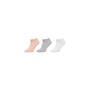 Chaussettes-baskets Calvin Klein Jeans pour femme, blanches, en coton, longueur cheville, dans des tons pastel doux rose, gris chiné et blanc.
