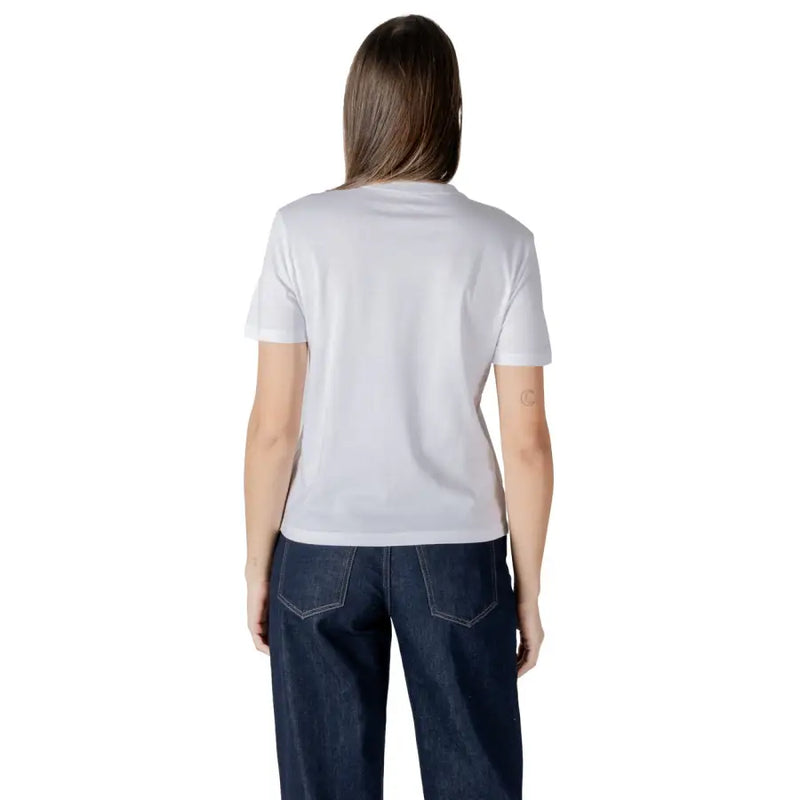 Calvin Klein Jeans T-shirt à manches courtes et col rond en coton imprimé blanc pour femme t-shirt