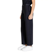 Calvin Klein black wide-leg trousers with front pockets and sleek silhouette