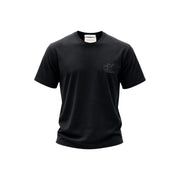 Noir Calvin Klein T-shirt homme en coton avec logo CK discrètement brodé sur le côté gauche de la poitrine.