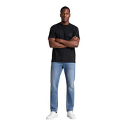 Calvin Klein T-shirt noir en coton pour homme avec logo brodé discret sur la poitrine gauche, style décontracté