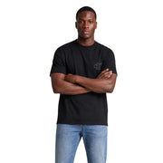 Calvin Klein T-shirt noir en coton pour homme avec logo CK discrètement brodé sur la poitrine gauche