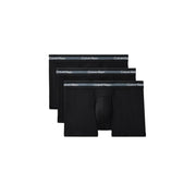 Black calvin klein cotton boxer briefs with gray waistband and white logo in a 3 pack for men