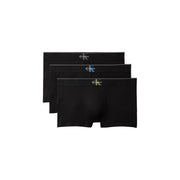 Calvin Klein men black cotton boxer briefs with subtle logo detail on the waistband from a 3 pack set