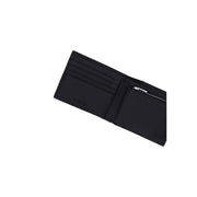 Calvin klein men black leather zip wallet with multiple card slots and a zippered compartment measuring w2 x h9 x l2 cm