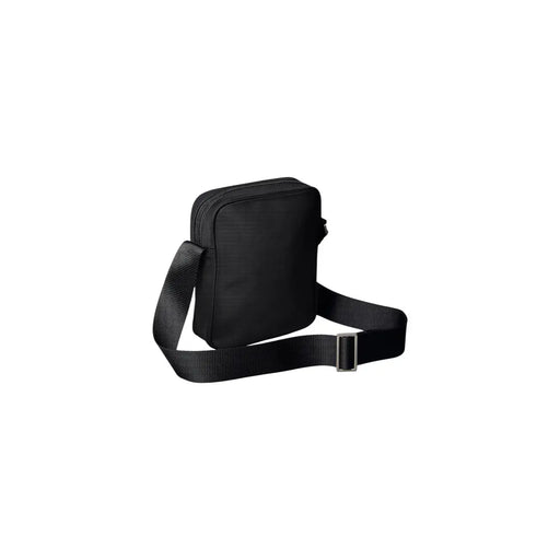 Calvin Klein Sac bandoulière homme en nylon noir avec boucle argentée et bandoulière côtelée 16 x 20 x 6 cm